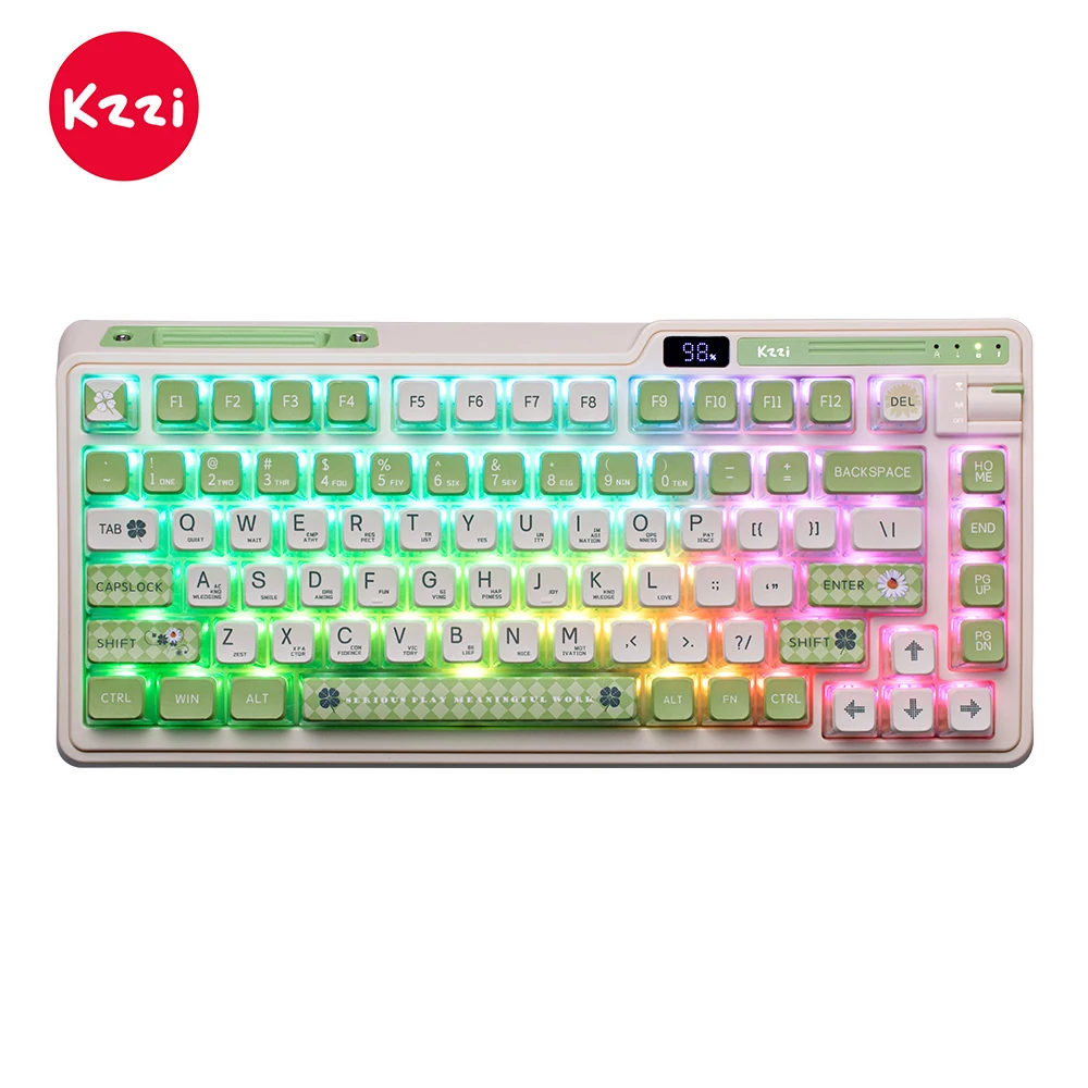 KZZI K75PRO Draadloze Bluetooth Mechanische Toetsenbord Pakking 2.4G 82 Toetsen 75% RGB Backlit Hot-Swappable Gaming Toetsenbord PBT Keycaps