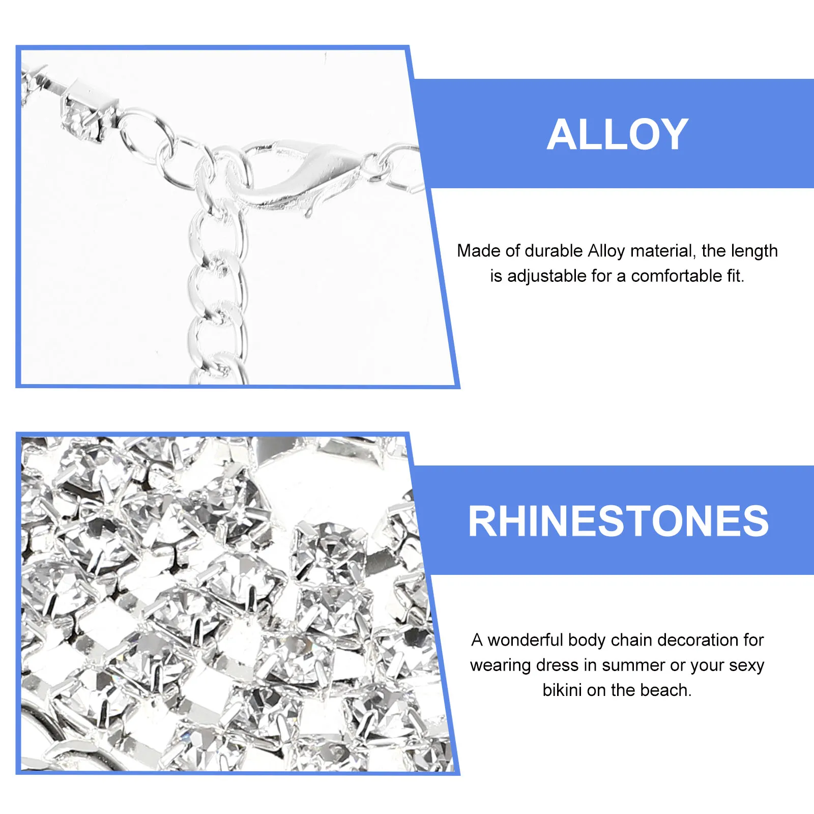 1Pcs Versatile Rhinestone Waist Chain Adjustable Metal Body Jewelry for Special Occasions