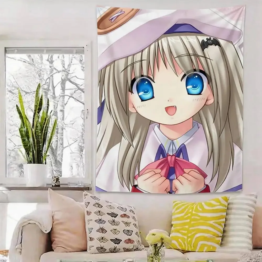 VIKAMA Lolita Anime Tapestry Polyester Wall Hanging Pastel Gothic Maid Theme Bedroom Dorm Photo Backdrop Decor Fabric