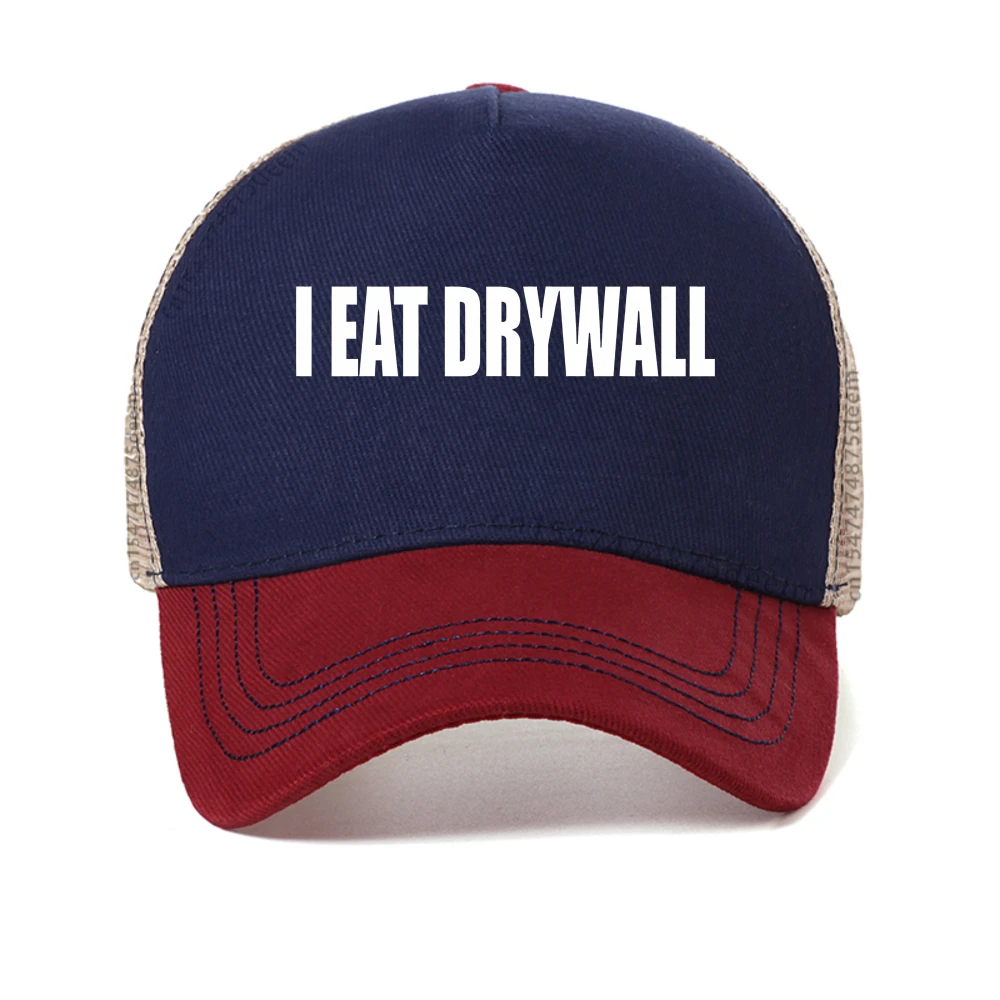 

Funny Meme Print baseball cap I EAT DRYWALL Joke mesh caps Summer Men Women Fashion Casual Snapback hats adjustable trucker hat