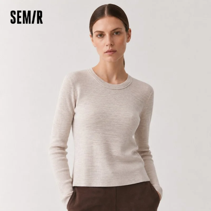 Semir Gestrickte Pullover Frauen Winter Gans Ei Kragen Solide Schlank Top 2025, Neue Vielseitige Wolle Pullover frauen Tragen
