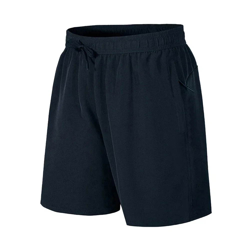 Pantalones cortos informales de seda de hielo para hombre, Shorts de playa para ejercicio al aire libre, de secado rápido para correr, trotar,