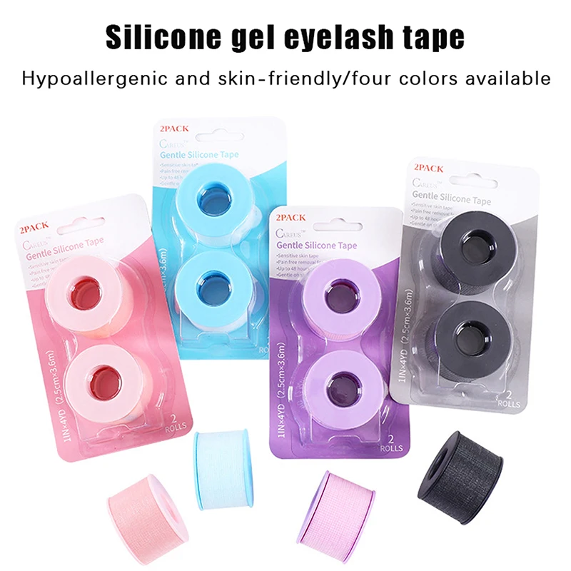 2 Rolls Wimperverlenging Gel Tape Anti-allergie Ademende Micropore Stof Tape Niet-geweven Tape Voor Enten Valse Wimper patch