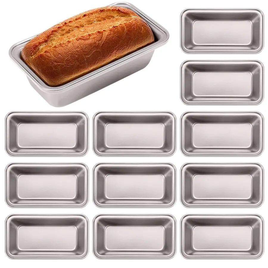 

12 Pcs Mini Loaf Pan for Baking Bread Non Stick Small Banana Bread Tins Mini Loaf Pans for Nonstick Tiny Meatloaf Pan Carbon Ste