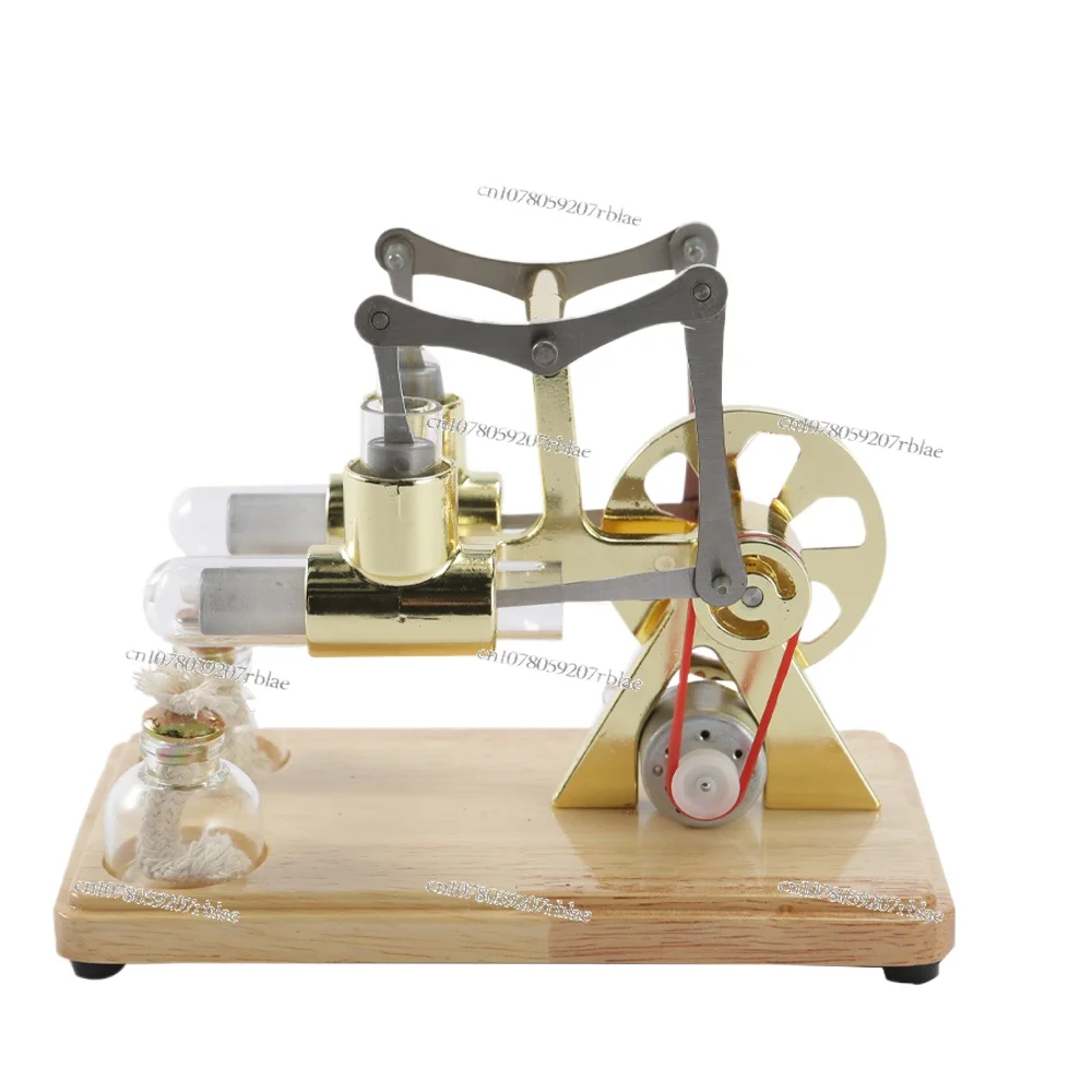 Double Cylinder Engine Physics Science Experiment, Balance Type Generator, Steam Engine Science and Education Toy Model