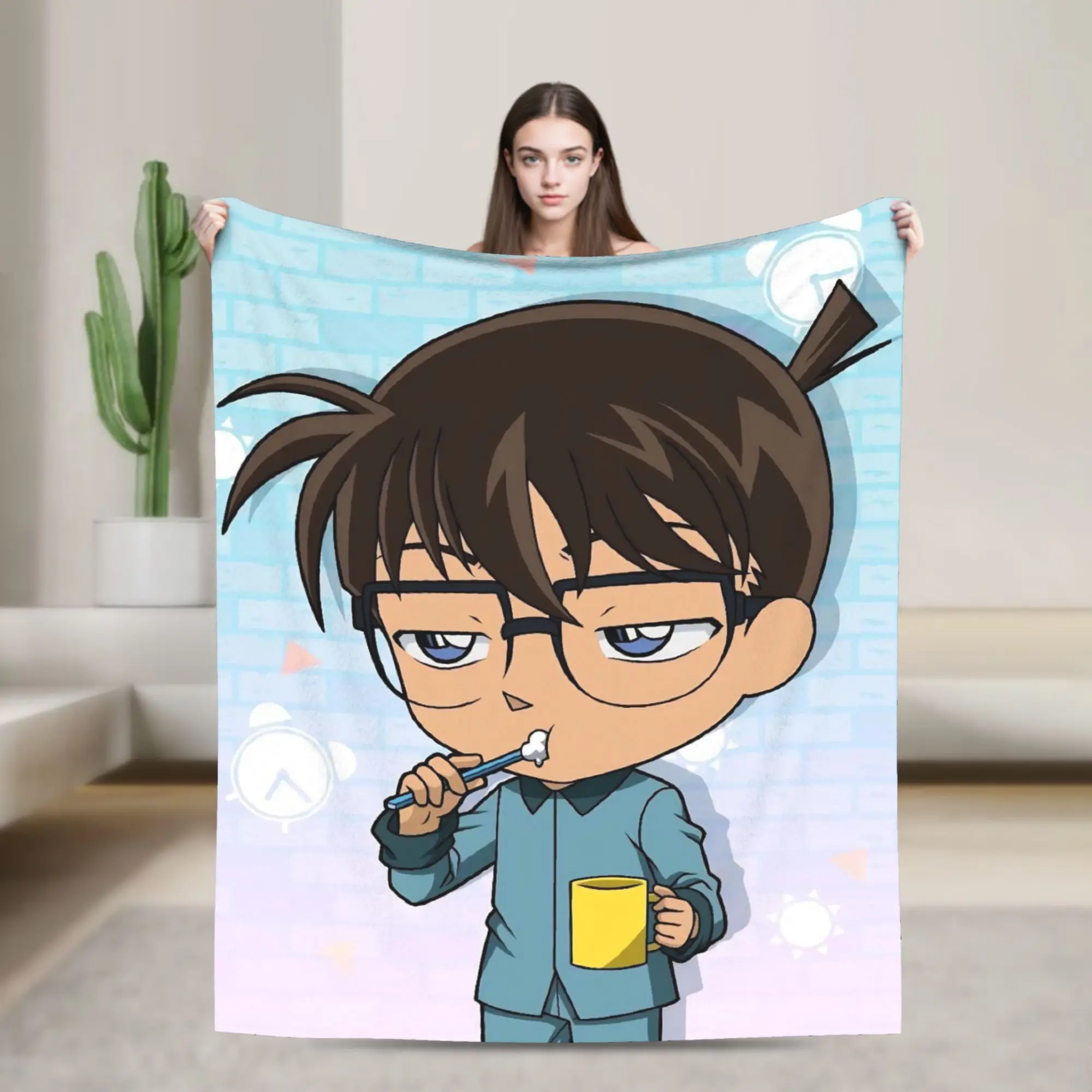 Detective Conan Blankets Fleece Spring/Autumn  Breathable Warm Throw Blankets for Bed Office Bedding Throws