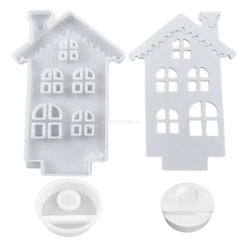 

Snow House Candlestick Mold Silicone Holder Mould Epoxy Resin Stand Moulds Gypsum Home Ornaments Mould Dropship