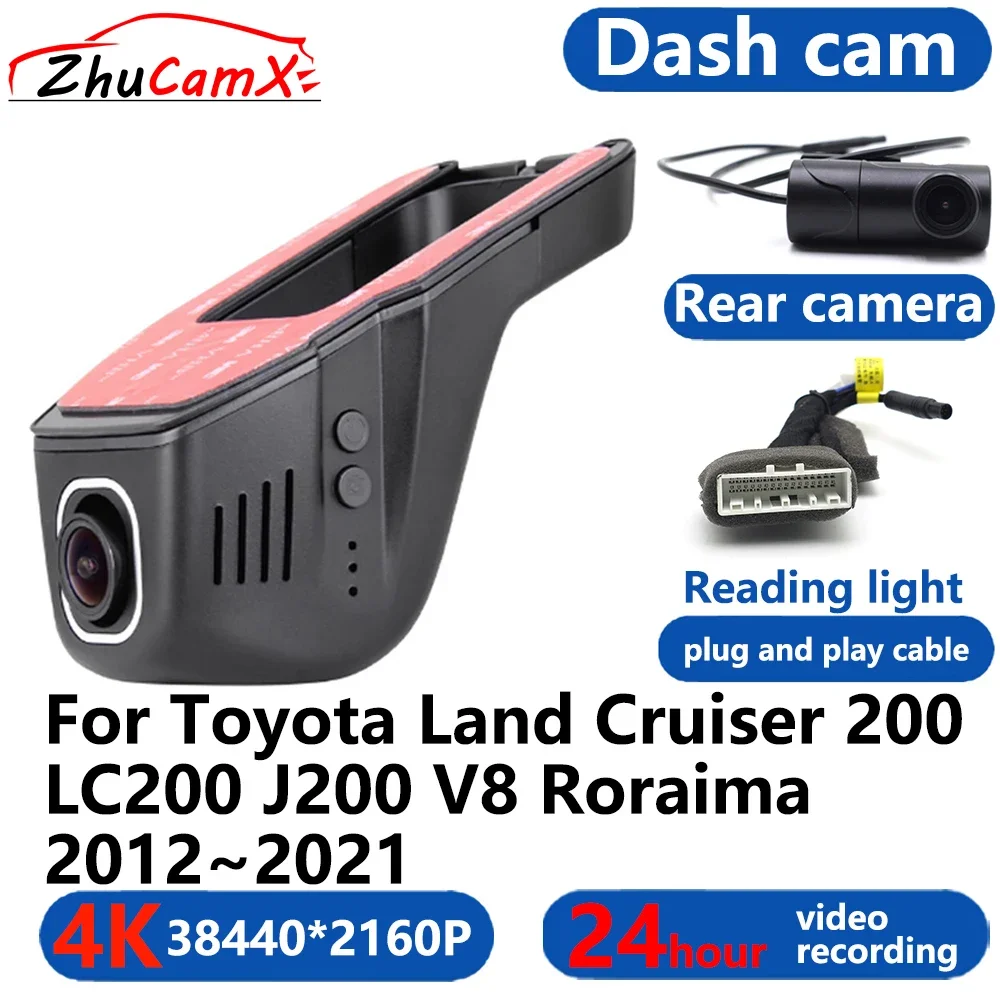 

4K Wifi 3840*2160 Car DVR Dash Cam Camera 24H Video Monitor for Toyota Land Cruiser 200 LC200 J200 V8 Roraima 2012~2021