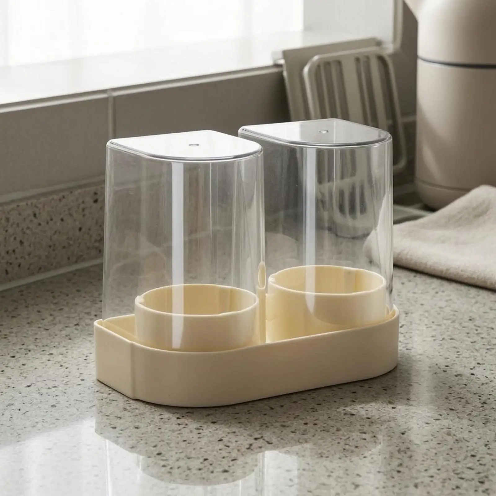 Paper Cup Dispenser Double Tube Nested Cup Dispenser Covered Top