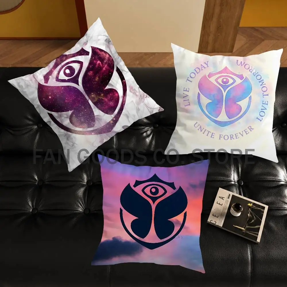 T-Tomorrowland Music Pillow Case For Sofa Decor Car Office Room Printing Cushion Cover Decorations and Protector