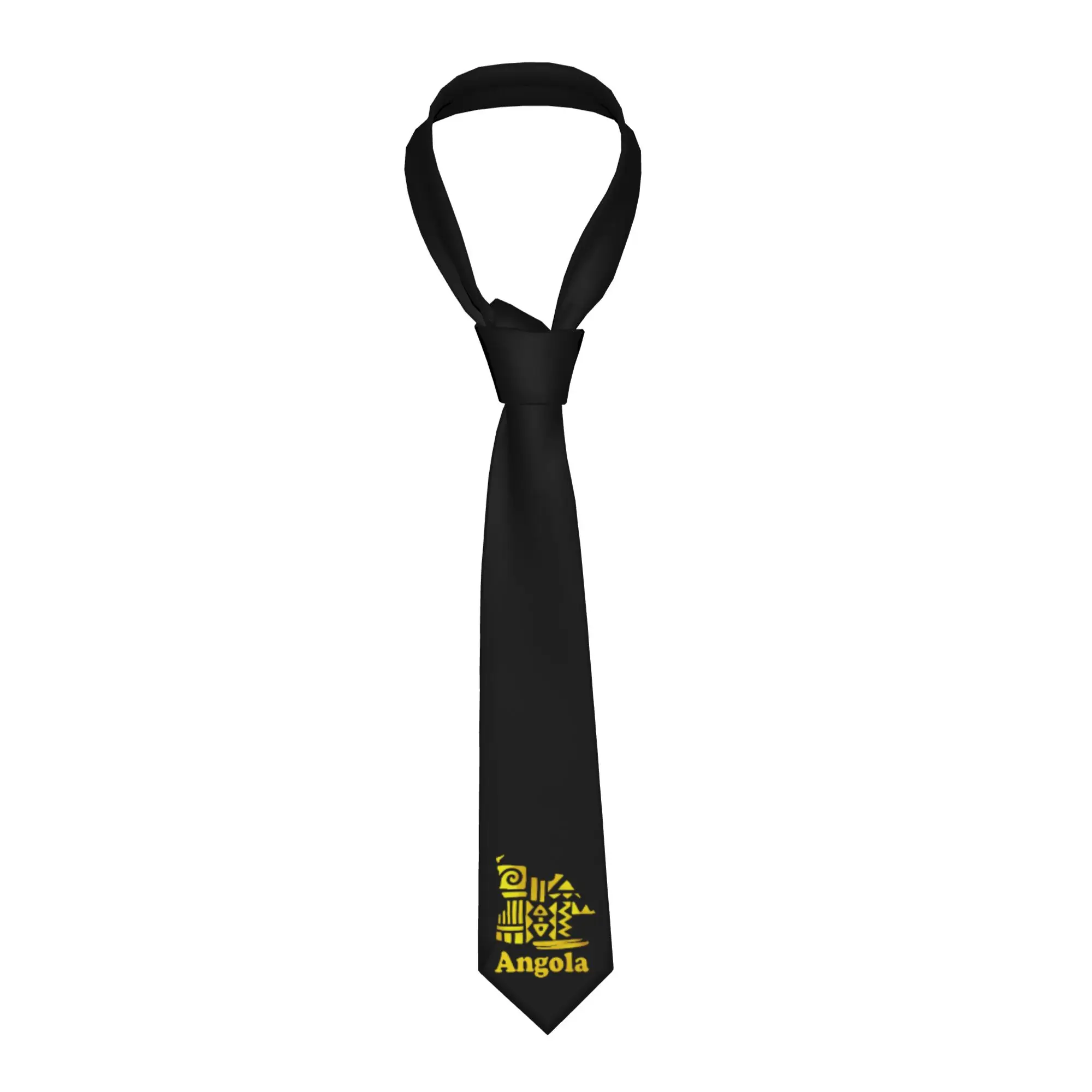 Angola Flag Tie Men's Classic Silk  Necktie for Office