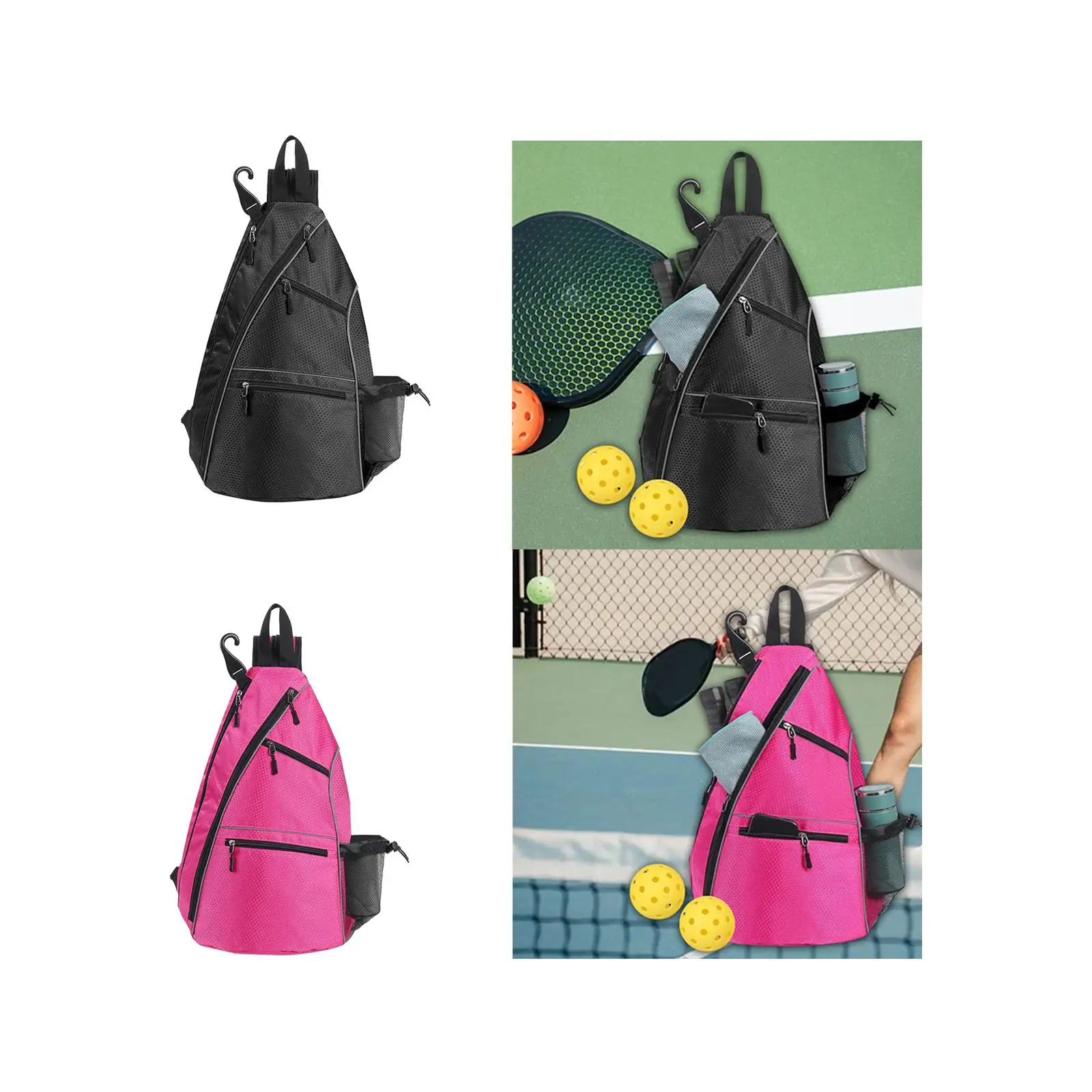 Pickleball Bag Pickleball Paddle Bag Backpack with Zipper Crossbody Sling Bag