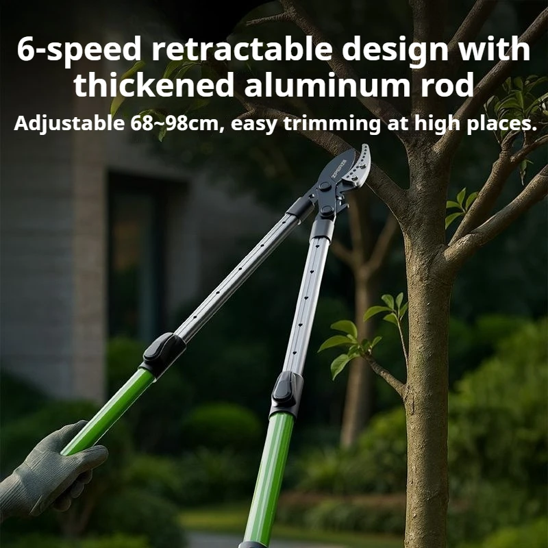 Thickened Extendable Heavy-Duty Lopper Labor-Saving Telescopic Handle Pruner High Branch Thick Tree Trimming Garden Tool