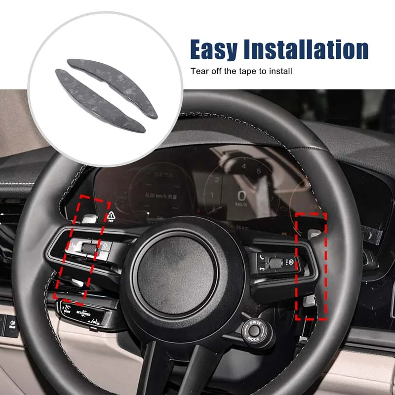 2 قطعة مجموعة ألياف الكربون الحقيقية لبورشه تايكان باناميرا ماكان 911 922 2021 + عجلة توجيه سيارة التحول المجاذيف اكسسوارات السيارات