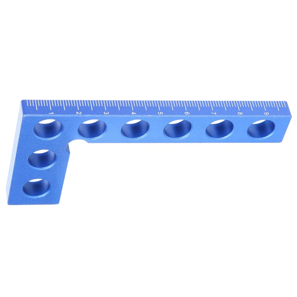 Aluminum Alloy Positioning Squares Blue Color 0-100mm Range Woodworking Tools High Precision L Shaped Right Angle Ruler