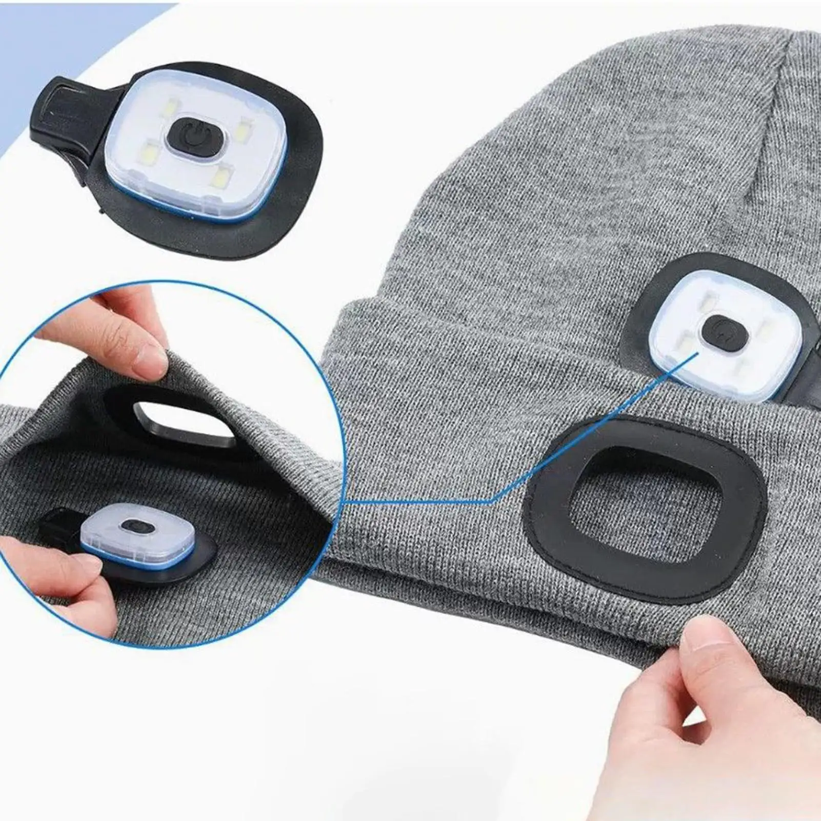 

Свет шапки, 3 режима яркости, водонепроницаемый светодиодный светильник для вязаной шапки-бини для ночной ходьбы, кемпинга, бега, бега, работы