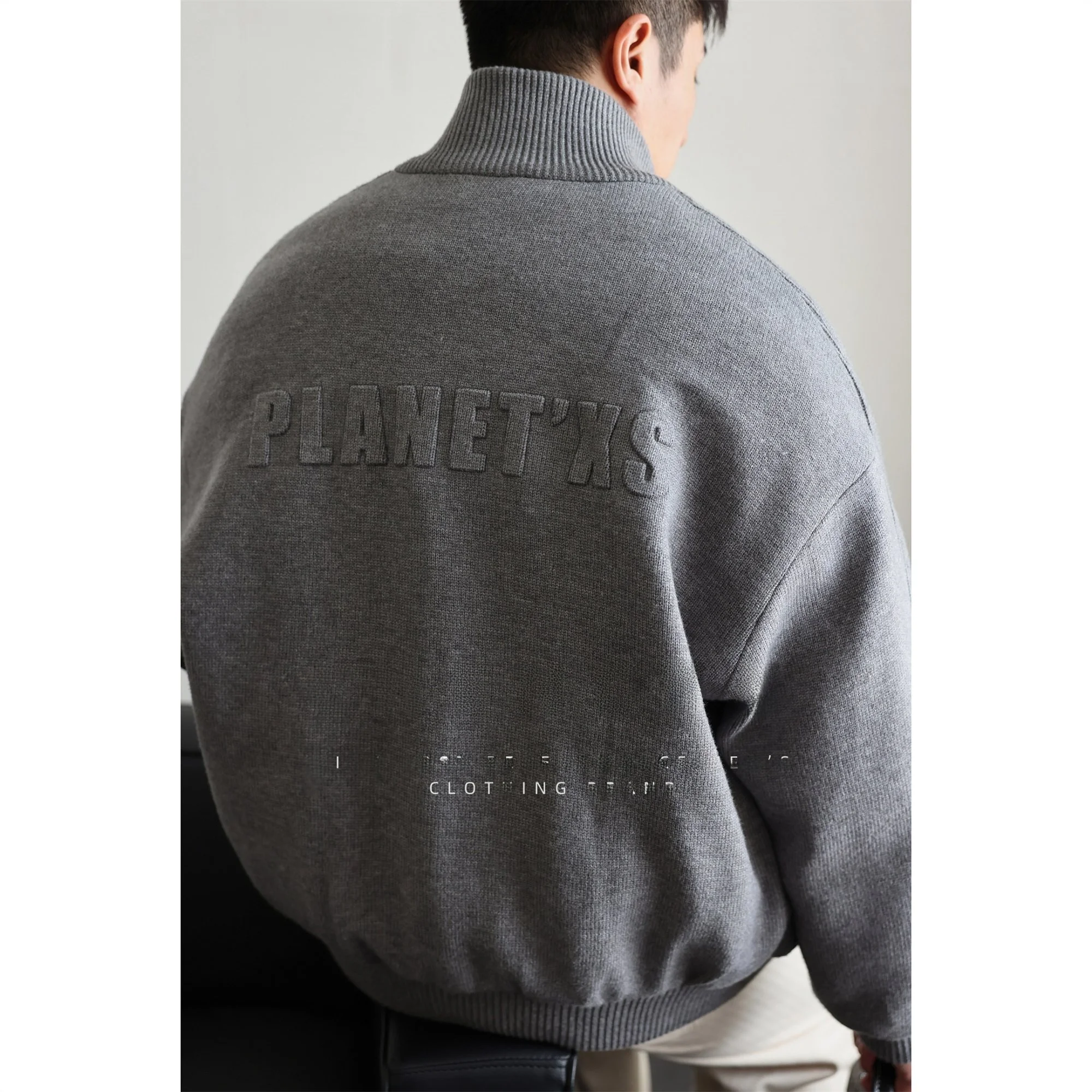 

Lightweight Knitted ort Zipper Jaet Men's Faion Letter Stamp down Jaet Durable Water-Resistant Polyester Nylon Fce...