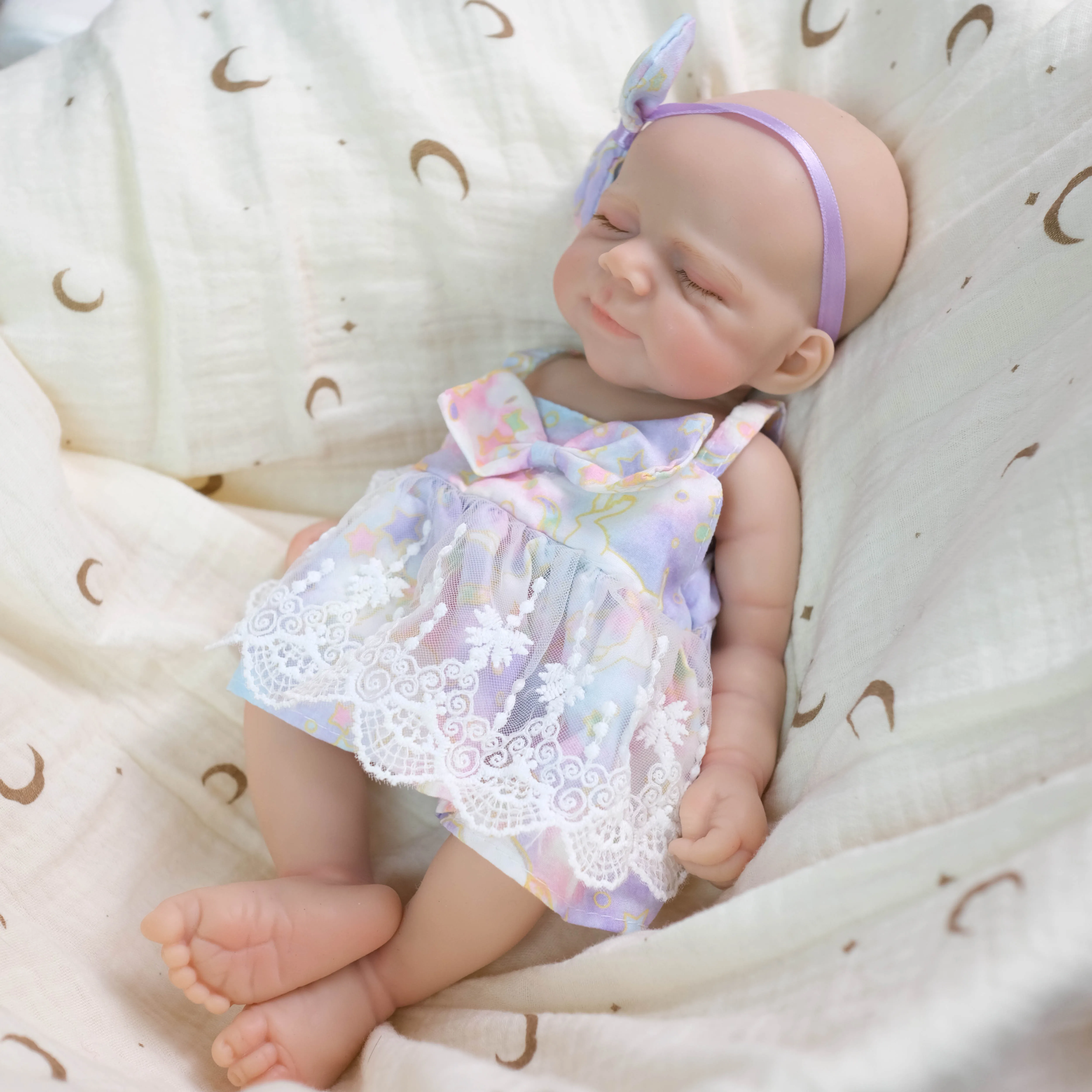 Npk 32cm tamanho premie platina silicone artesanal pascale super macio flexível elástico boca completa pode abrir pequeno item premie