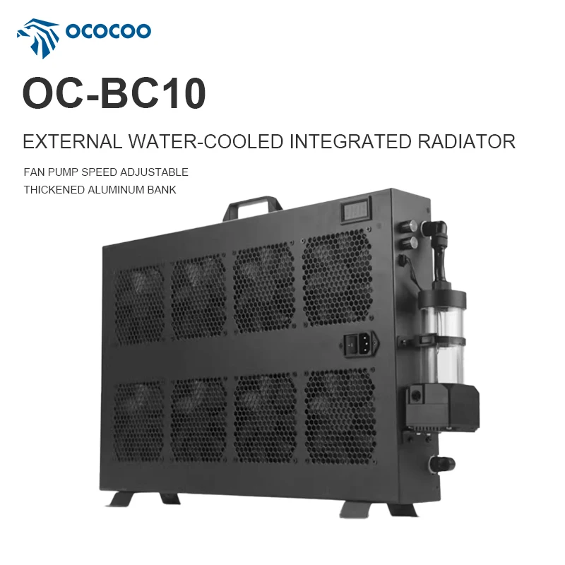 OC-BC10-S Copper Water Cooling System Kit 120x120x25mm 12000W Liquid Fittingblock Plate Radiator Fan Heatsink For
