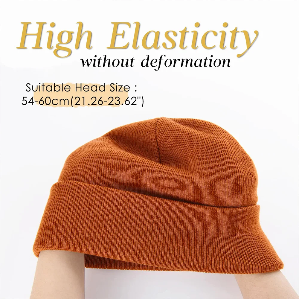 قبعة صغيرة متماسكة أساسية قابلة للطي للجنسين - قبعة شتوية كلاسيكية للرجال والنساء، قبعة مضلعة دافئة للخريف والشتاء