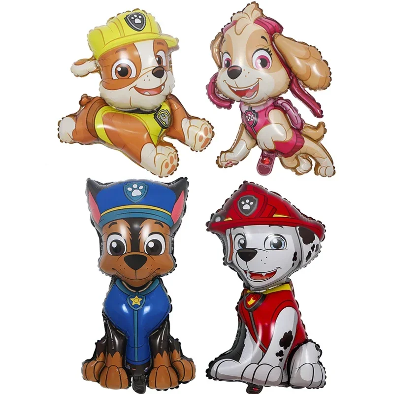 4pcs Paw Patrol Balloon Set Anime Figure Patrol Canine Themed Chase Aluminum Foil Balloon Party Supplies Kids Birthday Gift