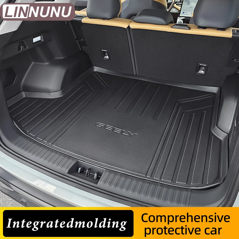 LINNUNU Trunk Mat Fit for GEELY Starray Boyue L Atlas II 2023 2024 All-Weather Black TPE Rear Trunk Pad Cargo Liner Floor Mat