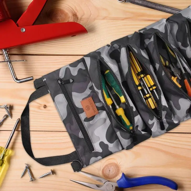 Tool Roll Organizer Heavy Duty Roll Up Tool Bag Organizer Roll Up Organizer Compact Small Carrier For Engineers Installers