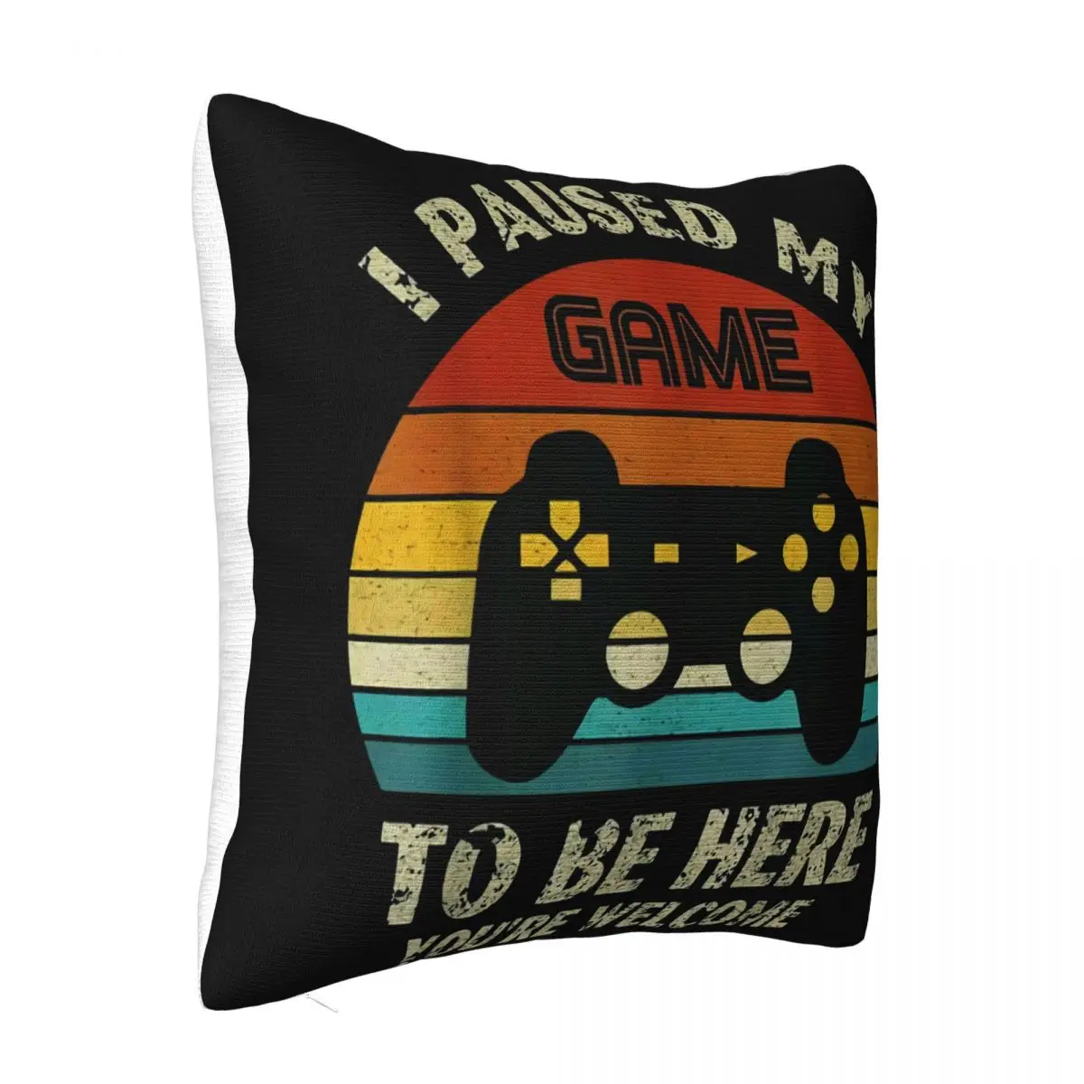 I Stop My Game To Stay Here Vintage Retro Sunset Funny Gaming Gamer T Unisex Pillow Case