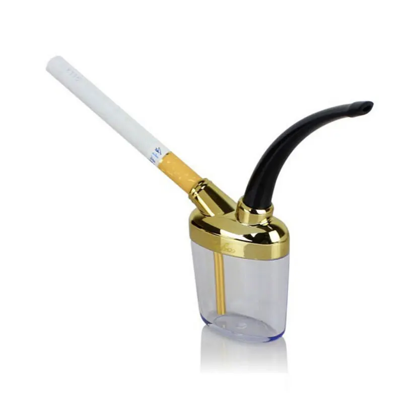 Mini Hookah Shisha Pipe Cigarette Holder Filter Smoking Pipes Men Gift For Health Care (Black/Gold/Silver)