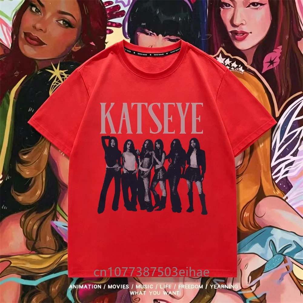 Summer Essential KATSEYE Print T Shirt Youth Girls Short Sleeve Casual Top Stylish Streetwear Daily Travel Casual Kid Apparel