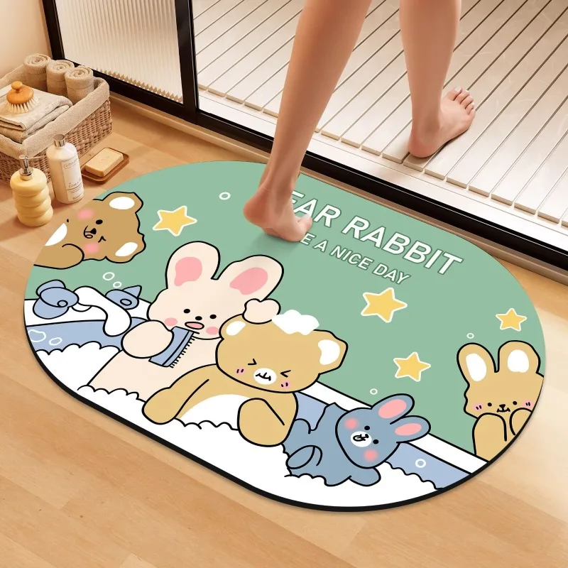 Bathroom floor mat, cross-border non-slip floor mat at the entrance of the bathroom, toilet entry, diatom mud absorbent mat