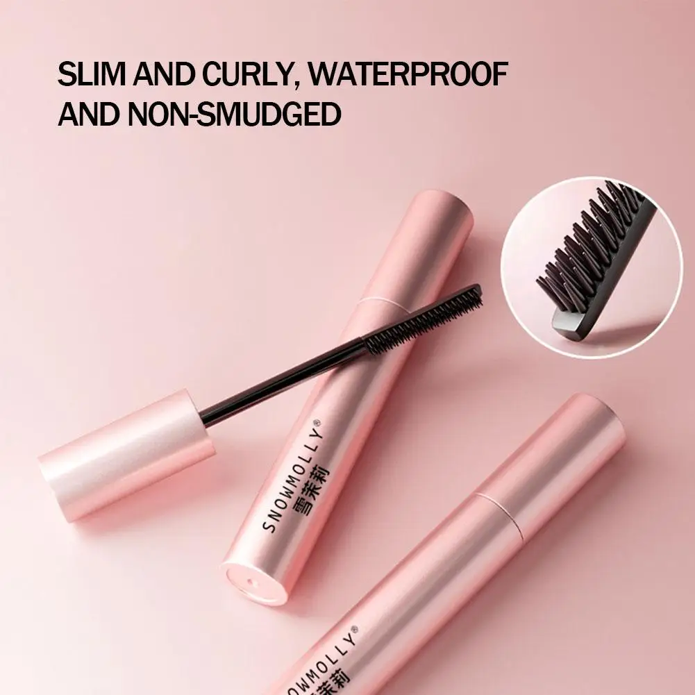 Fiber Mascara Waterproof Non-Smear-resistant Slender Mascara Quick-drying Non-removing Dense Permanent Voluptuous Makeup An Y4S7