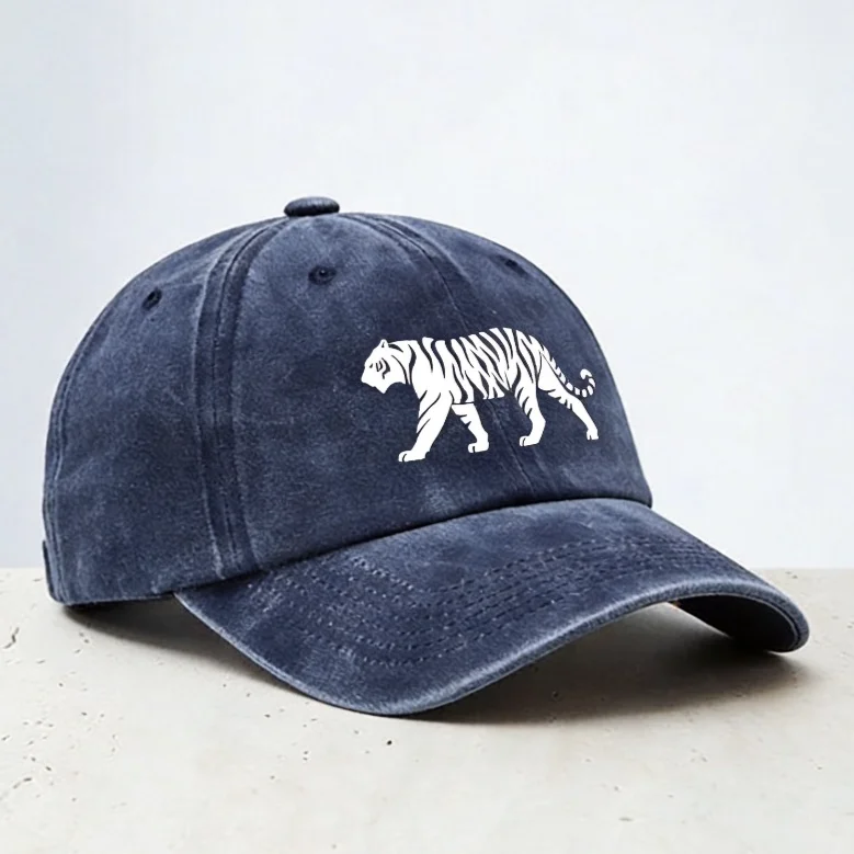 

tiger baseball cap man soft top washed Headwear hat fashion versatile both men women Distressed hats