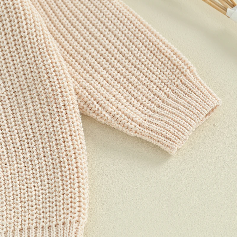 Toddler Boys Cable Knit Sweater Warm Long Sleeve Round Neck Solid Color Pullover Winter Tops Button Down Cardigan