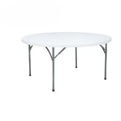 Round Plastic Foldable Dining Table for Events and Wedding Banquets - New Arrival