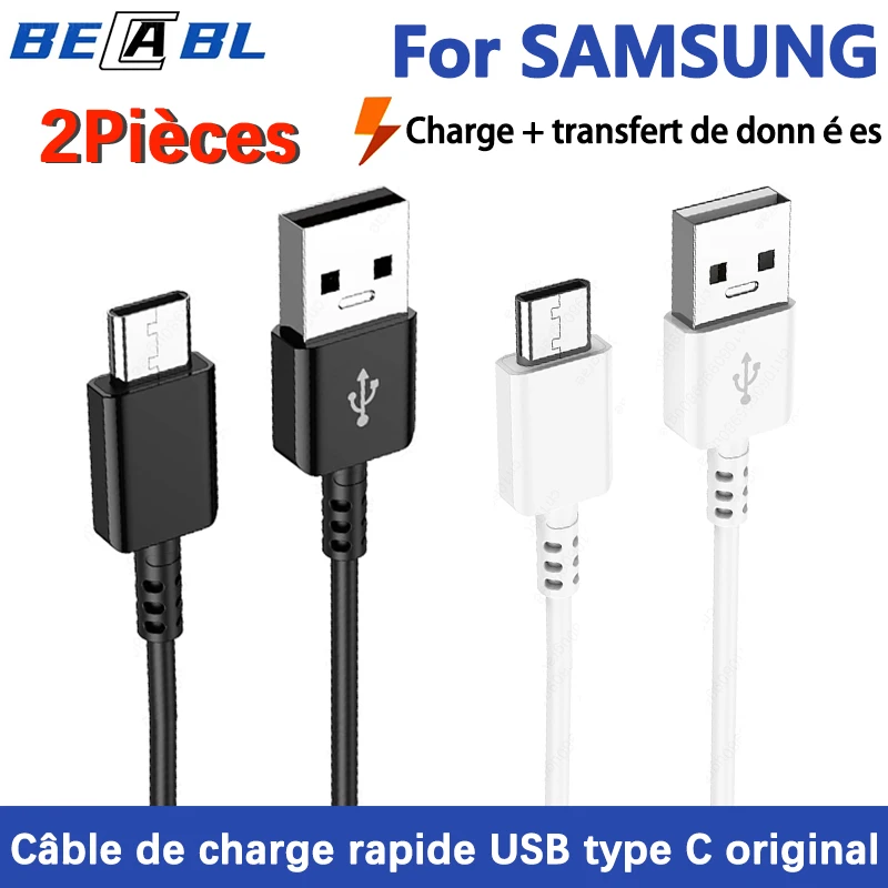 Câble USB Type-C Original pour Recharge Rapide et Transfert de Données, Cordon de Chargeur pour Samsung Galaxy S10 Plus, Note 9, A51, A14, A13, 5G, A22, A04, A32, M14, M31, F13, Tab A9