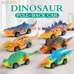 Dinosaur Toy Pull Back Cars Realistic Dino Cars Mini Diecast Truck Tyrannosaurus Rex Models Vehicle Toys for Kids Birthday Gifts