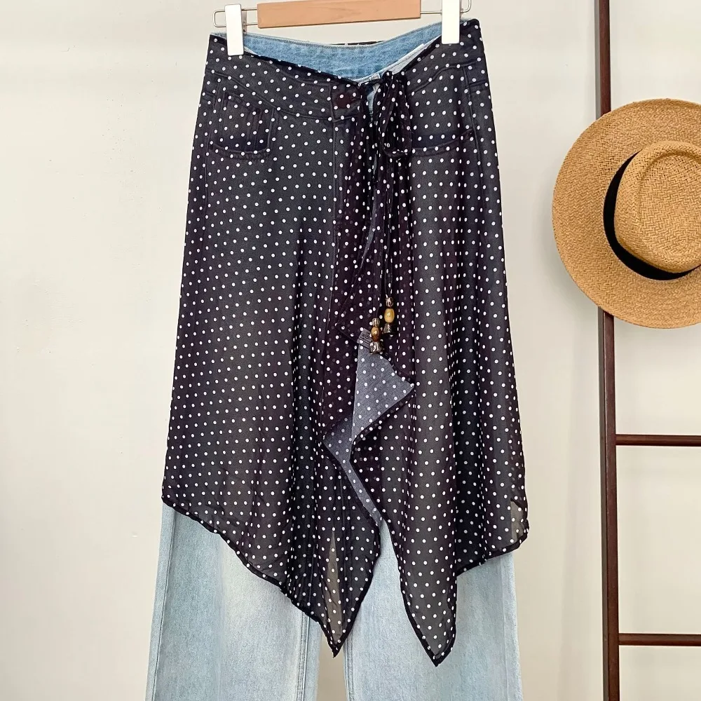 Layered Wear Half Skirt Polka Dot Fart Curtain Skirt Mesh Leopard Underskirt Slips Transparent Plaid Petticoat Women