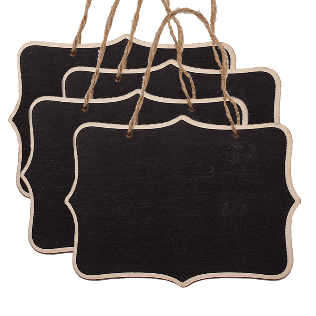 

4 PCS Mini Decorative Hanging Blackboard Double Sided Chalkboard Wedding Party Table Number Place Tag Message Board Signs Memo B