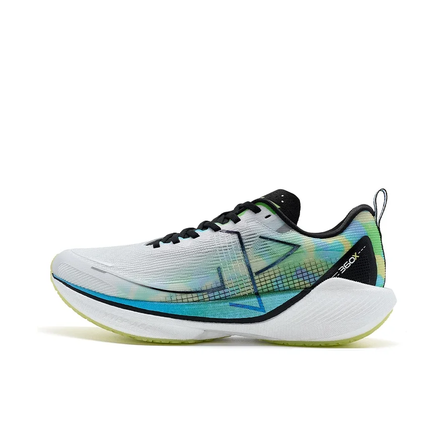 Chaussures de course XTEP 360X pour hommes, coupe basse, nouvelle collection, blanc/vert oignon/bleu ciel