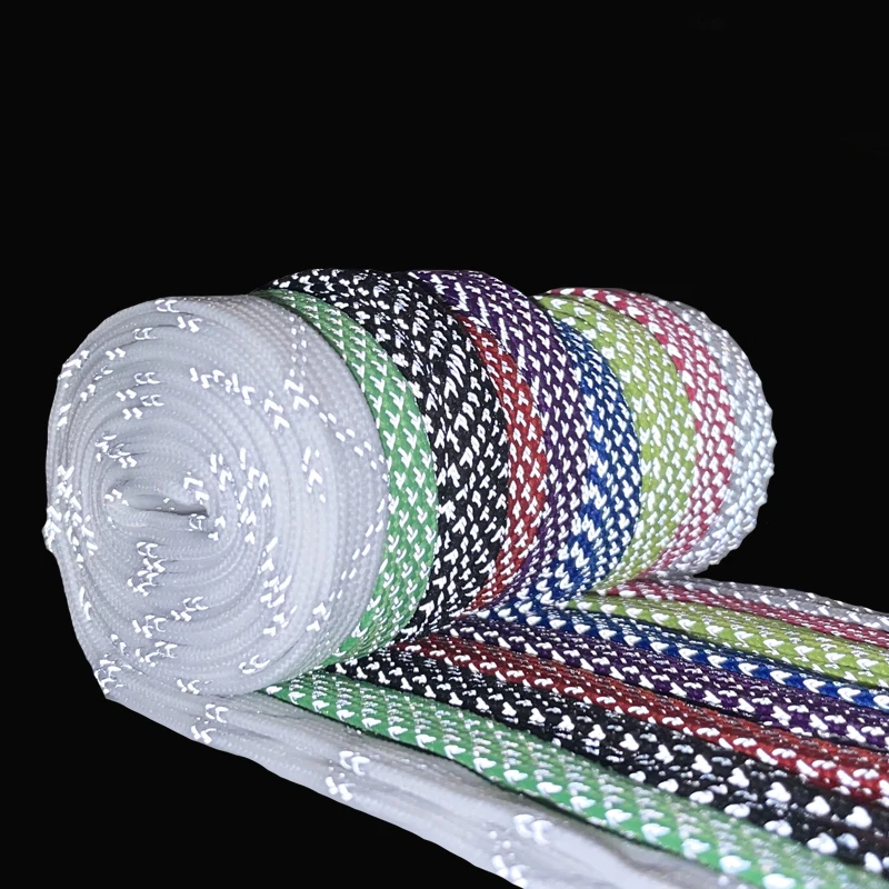 1Pair Reflective Laces for Sneaker Colorful Luminous Shoelace Rubber Band For Flat Shoes 100/120/140/160CM Shoestring Accessorie