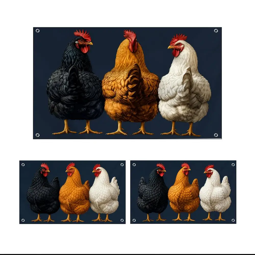 Interesting Hen Model Flags Fade-Resistant Fabric Garden Flag | Outdoor Hanging Sign for Shop Home