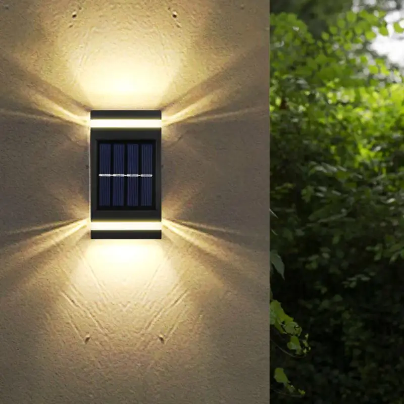 

Led Solar Wall Lamp Black Luminous Lighting Wall Sconce Light Power Saving Water Proof Lamps Stairs Fence Sunlight Lamp