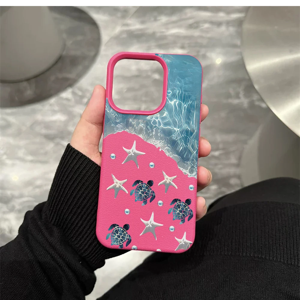 Wellen-Meeresschildkröten-Handyhülle für iPhone 17 16 15 14 13 12 11 ProMax 16 15 14 Plus 17 16 15 14 13 Pro 17Air Silikon-Matt-Cover – Detail 11