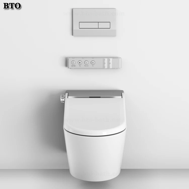 BTO Automatic Intelligent Closet Modern Wall Hung Smart Toilet Bowl with Remote Control Bidet Function Smart Toilet 2024