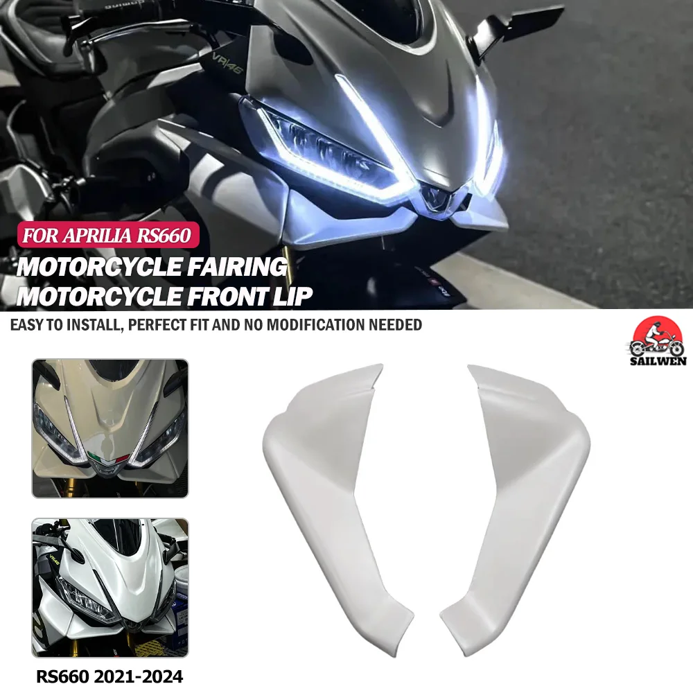 

For Aprilia RS 660 2020 2021 2022 2023 2024 Motorcycle Front Lip RS660 2024 Wind Wing Cover Cone Aerodynamics Fairing Winglets