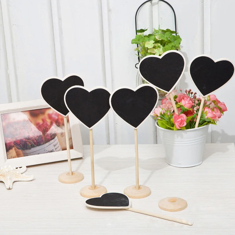 

5Pcs Mini Painting Wood Board Children Drawing Small Chalk Blackboard Wedding Kitchen Restaurant Signs Writing Notice Message