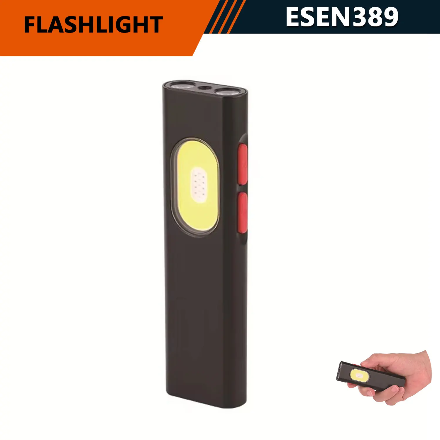 

Mini Aluminum Alloy Three-in-one Work Light, 1000LM, 1200mAh, Red and Blue Double Flashing, Laser, Magnetic, with Clip