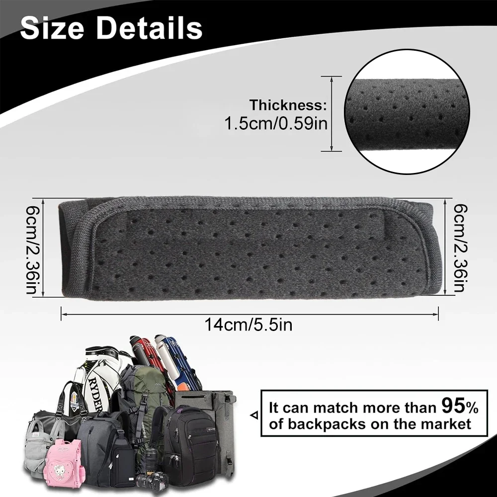 1Pair Cushion Strap Padding Shoulder Backpack Bags Guitar Pad Replacement Shoulder Strap Pad To Relieve Shoulder Pain