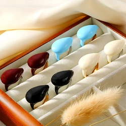 Beautiful Sky Blue Enamel Stainless Steel Rings for Women Gold Plated Charm Luxury Design Waterproof Luxury Jewelry